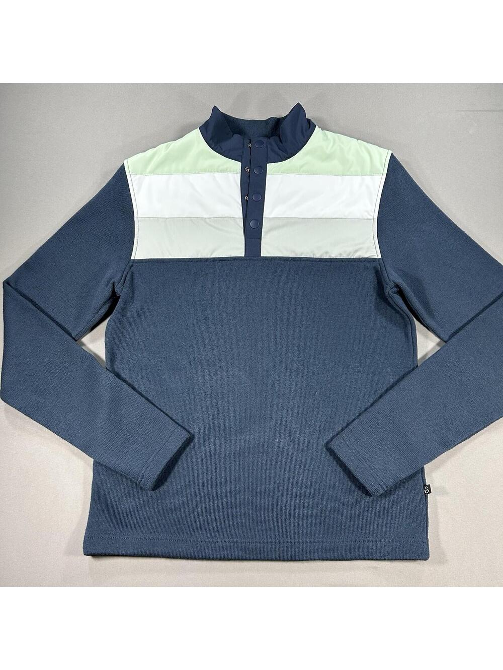 Swannies Foxx Fleece Pullover Gray Jasper Colorblock Golf 1/4 Snap Mens Medium